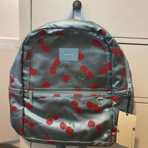 STATE Kane Large Metallic Blue Cherry Backpack